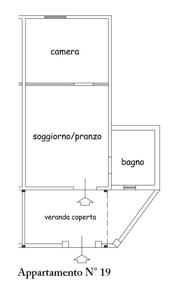 Bilocale 3 Posti piano terra N19
