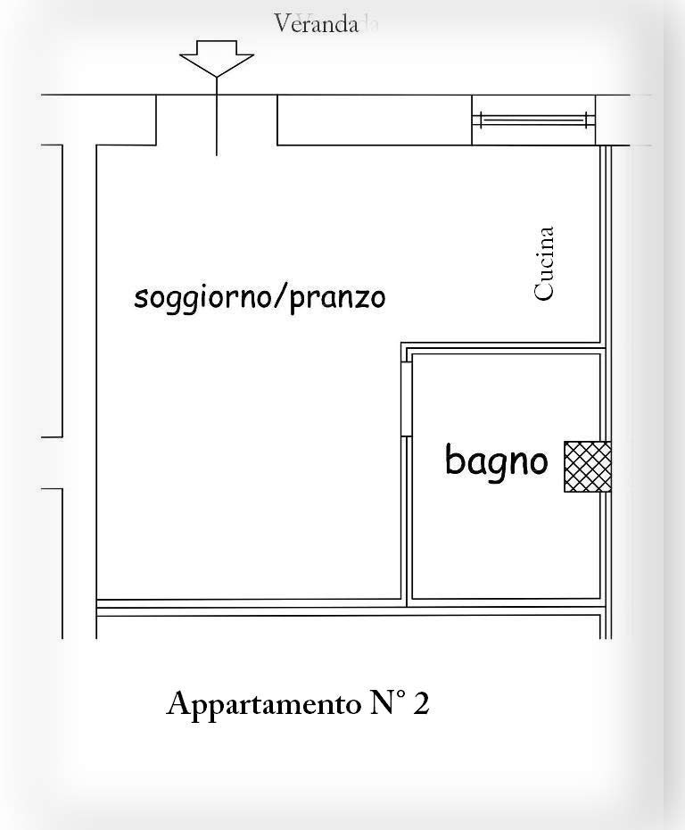 Monolocale 2 posti appartamento N2